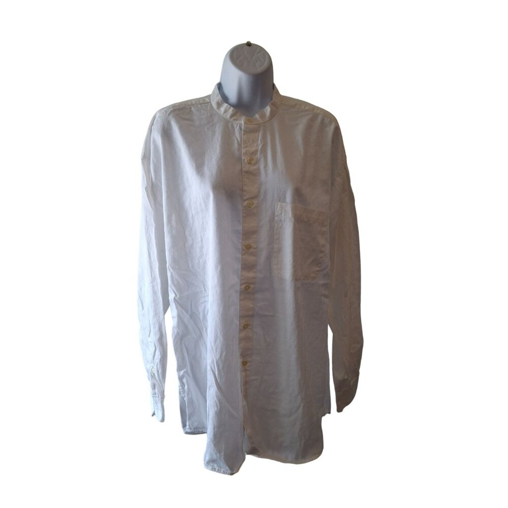 Perry Ellis Long Sleeve Button-Down Long Sleeve Shirt Mens Large White